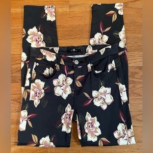 7 For All Mankind Magnolia Floral Print Midrise Pants Size 26